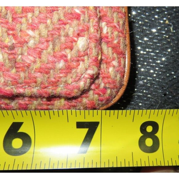 Coach Scaro Hampton Soho Herringbone Camel Leather Rose Tweed Wool Wristlet - Picture 15 of 15